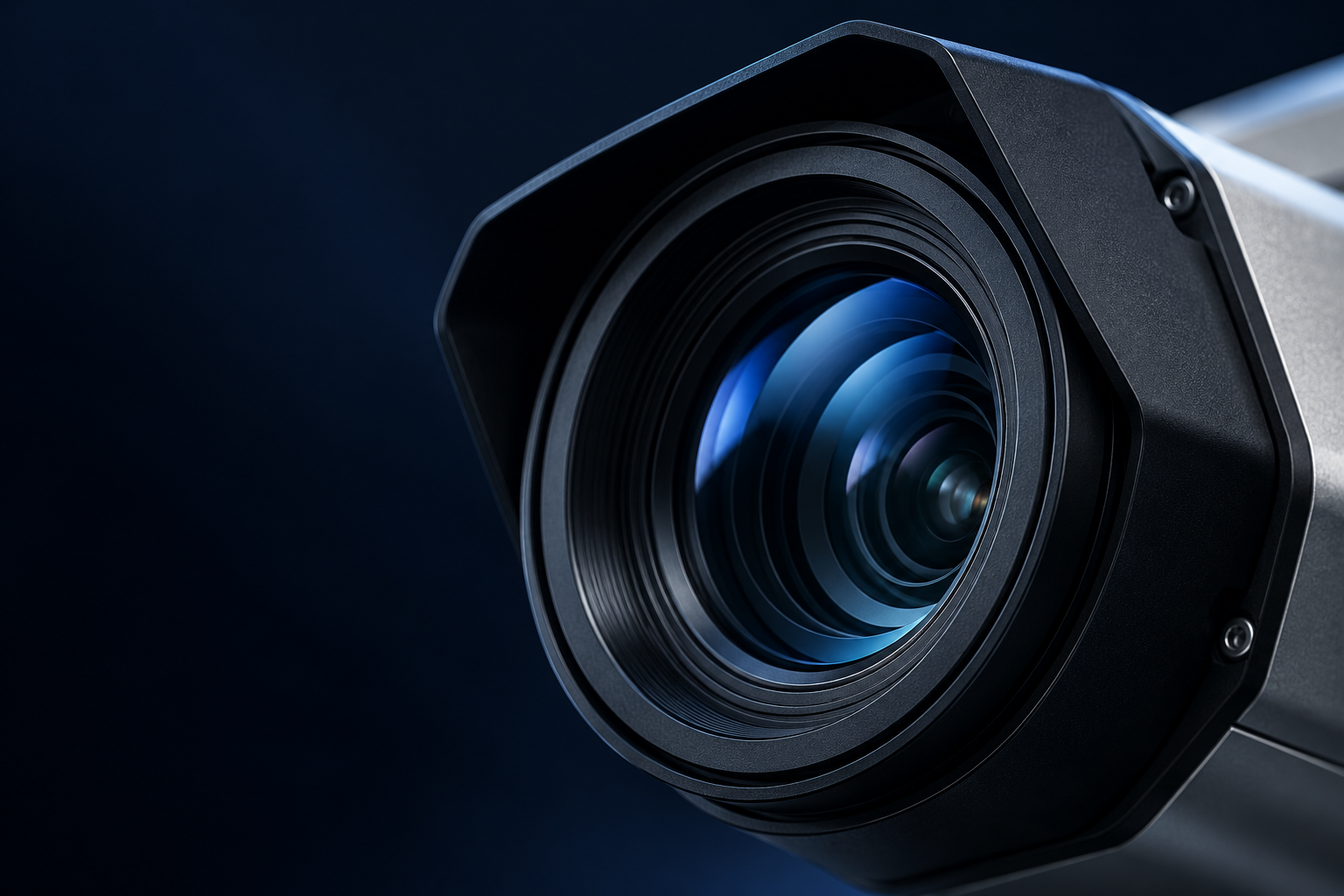 Close-up of a parking camera and its lens